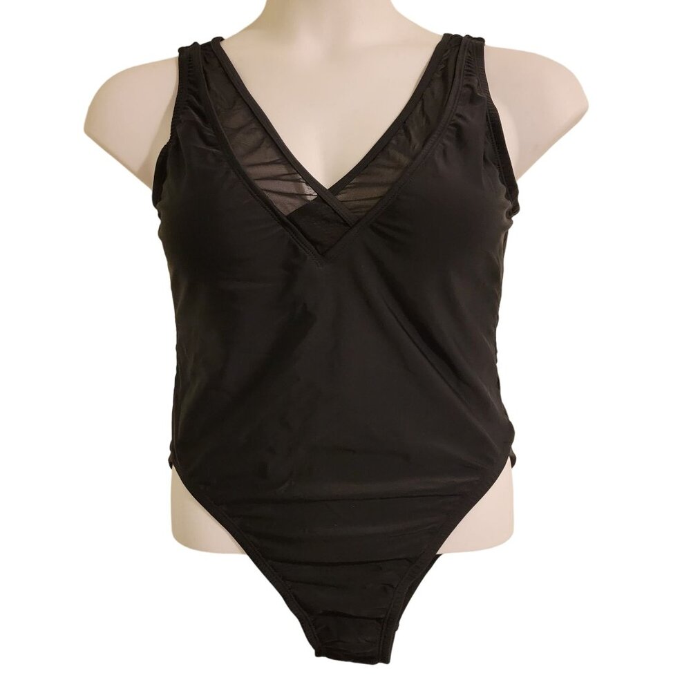 Swimsuits for All Ashley Graham 10 Black V Neck Beach Swim Vacation Summer PRESI